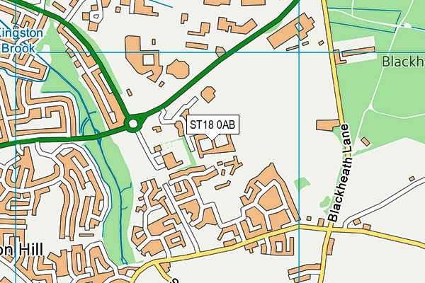 ST18 0AB map - OS VectorMap District (Ordnance Survey)