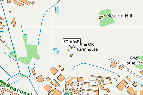 ST18 0AE map - OS VectorMap District (Ordnance Survey)