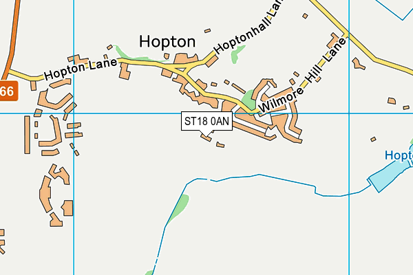 ST18 0AN map - OS VectorMap District (Ordnance Survey)