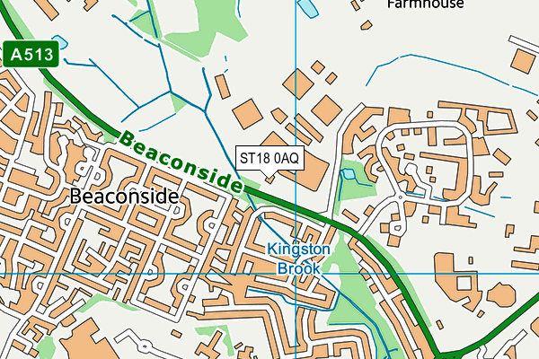 ST18 0AQ map - OS VectorMap District (Ordnance Survey)