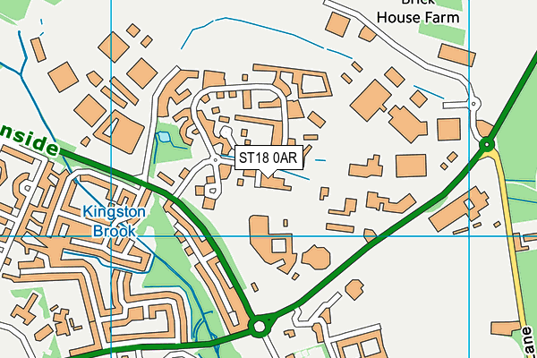 ST18 0AR map - OS VectorMap District (Ordnance Survey)