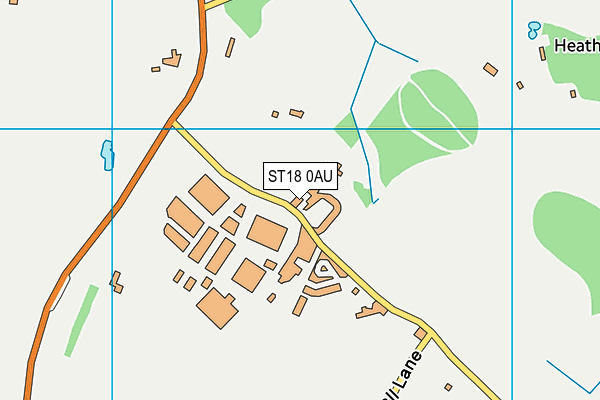 ST18 0AU map - OS VectorMap District (Ordnance Survey)