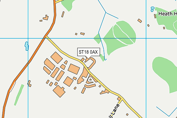 ST18 0AX map - OS VectorMap District (Ordnance Survey)