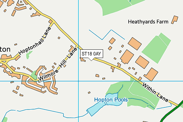 ST18 0AY map - OS VectorMap District (Ordnance Survey)