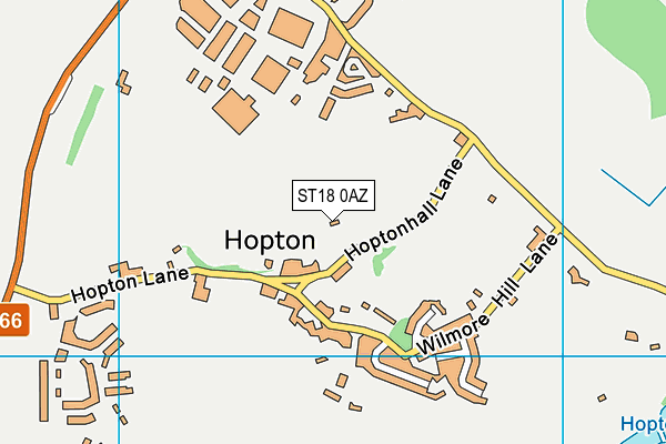 ST18 0AZ map - OS VectorMap District (Ordnance Survey)