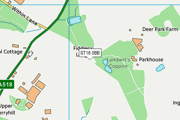 ST18 0BB map - OS VectorMap District (Ordnance Survey)