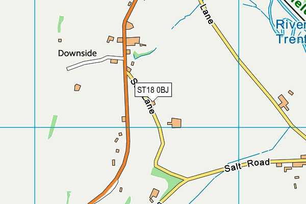ST18 0BJ map - OS VectorMap District (Ordnance Survey)