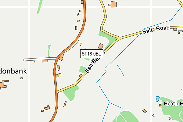 ST18 0BL map - OS VectorMap District (Ordnance Survey)