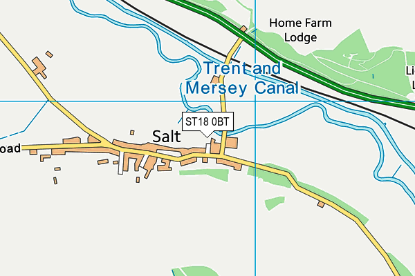 ST18 0BT map - OS VectorMap District (Ordnance Survey)