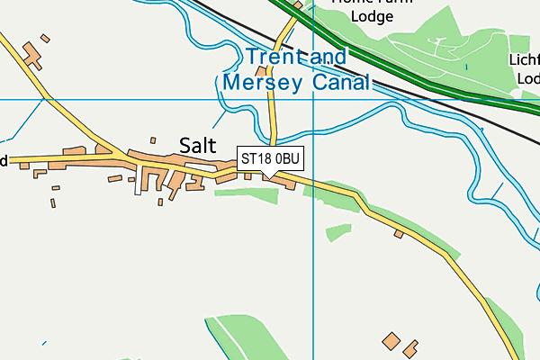 ST18 0BU map - OS VectorMap District (Ordnance Survey)