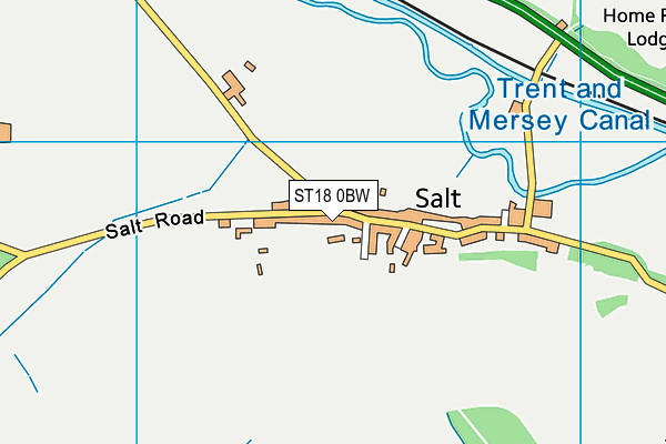 ST18 0BW map - OS VectorMap District (Ordnance Survey)