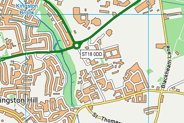 ST18 0DD map - OS VectorMap District (Ordnance Survey)