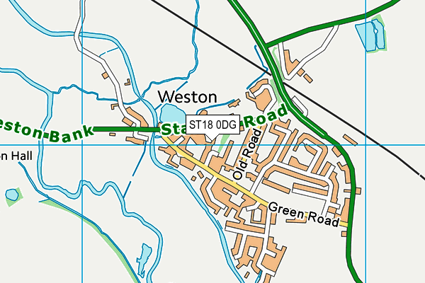 ST18 0DG map - OS VectorMap District (Ordnance Survey)