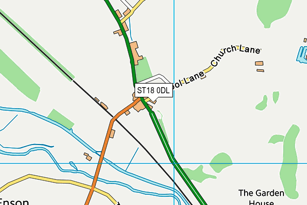 ST18 0DL map - OS VectorMap District (Ordnance Survey)