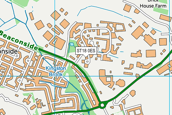 ST18 0ES map - OS VectorMap District (Ordnance Survey)
