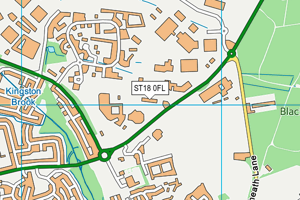 Veritas Primary Academy map (ST18 0FL) - OS VectorMap District (Ordnance Survey)