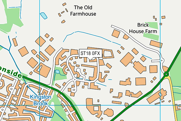 ST18 0FX map - OS VectorMap District (Ordnance Survey)