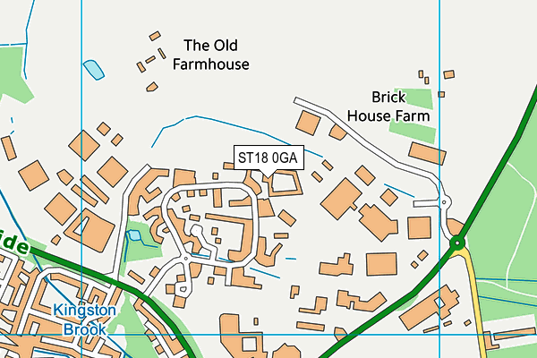 ST18 0GA map - OS VectorMap District (Ordnance Survey)