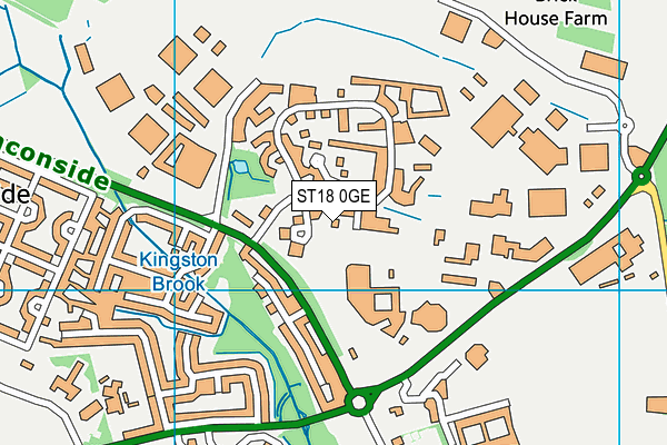 ST18 0GE map - OS VectorMap District (Ordnance Survey)