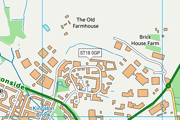 ST18 0GP map - OS VectorMap District (Ordnance Survey)