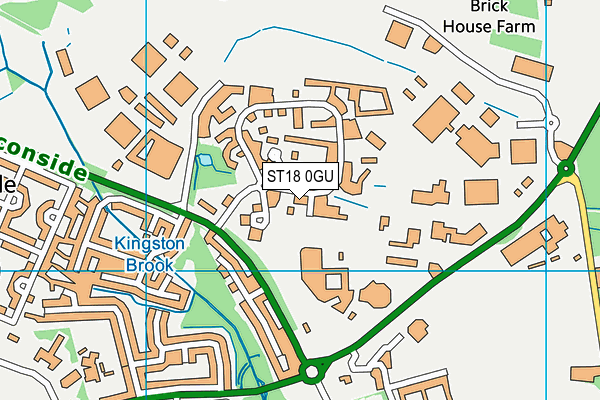 ST18 0GU map - OS VectorMap District (Ordnance Survey)