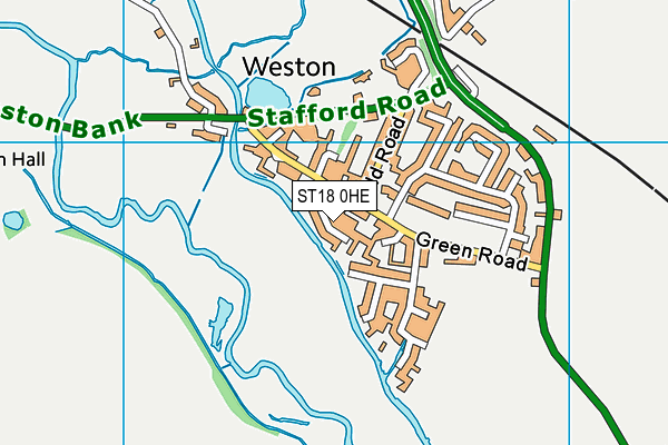 ST18 0HE map - OS VectorMap District (Ordnance Survey)
