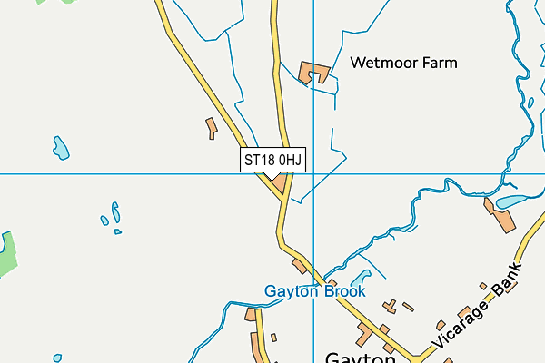 ST18 0HJ map - OS VectorMap District (Ordnance Survey)