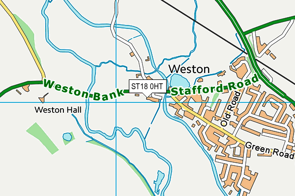 ST18 0HT map - OS VectorMap District (Ordnance Survey)