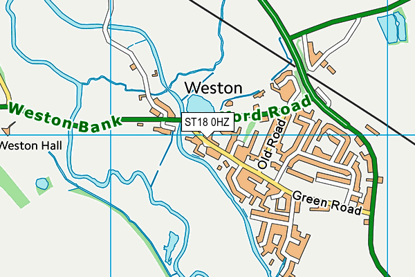 ST18 0HZ map - OS VectorMap District (Ordnance Survey)