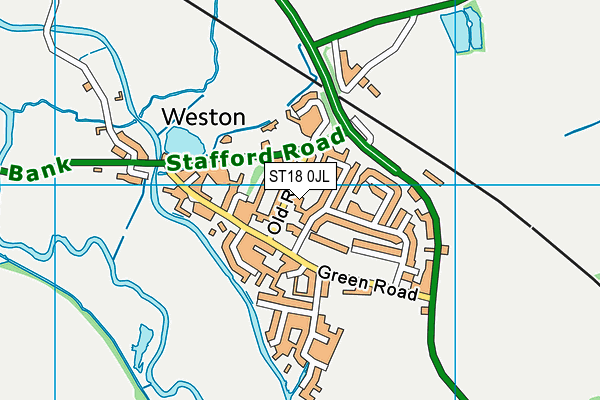 ST18 0JL map - OS VectorMap District (Ordnance Survey)