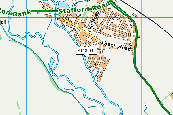 ST18 0JT map - OS VectorMap District (Ordnance Survey)