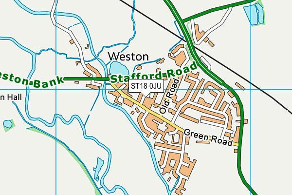 ST18 0JU map - OS VectorMap District (Ordnance Survey)