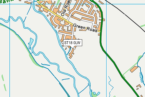 ST18 0LW map - OS VectorMap District (Ordnance Survey)