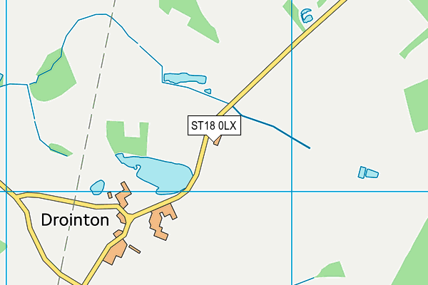 ST18 0LX map - OS VectorMap District (Ordnance Survey)