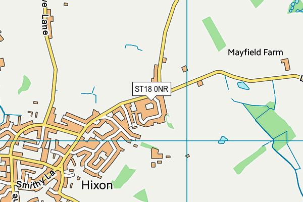 ST18 0NR map - OS VectorMap District (Ordnance Survey)