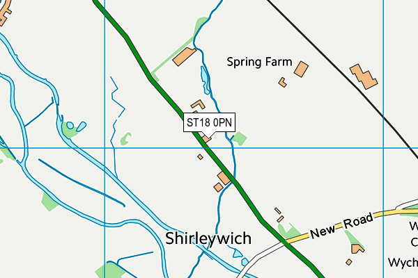 ST18 0PN map - OS VectorMap District (Ordnance Survey)