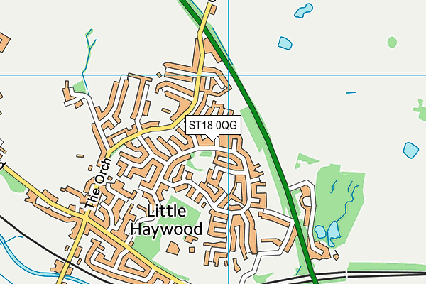 ST18 0QG map - OS VectorMap District (Ordnance Survey)