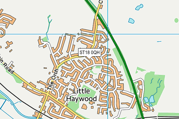 ST18 0QH map - OS VectorMap District (Ordnance Survey)