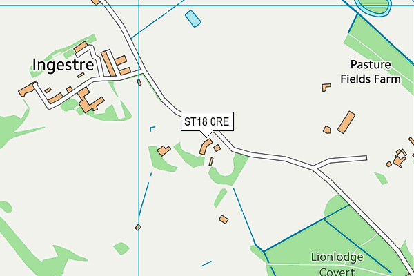 Ingestre Park Golf Club map (ST18 0RE) - OS VectorMap District (Ordnance Survey)