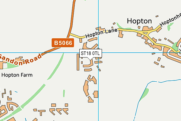 ST18 0TL map - OS VectorMap District (Ordnance Survey)