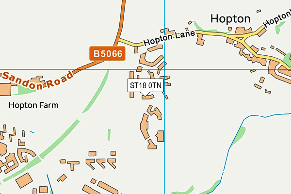 ST18 0TN map - OS VectorMap District (Ordnance Survey)