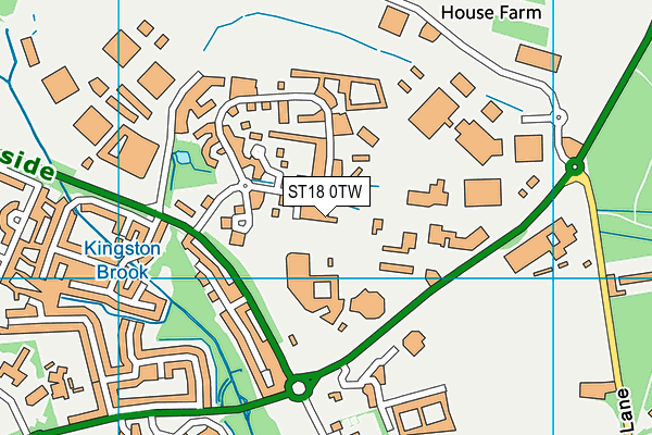ST18 0TW map - OS VectorMap District (Ordnance Survey)