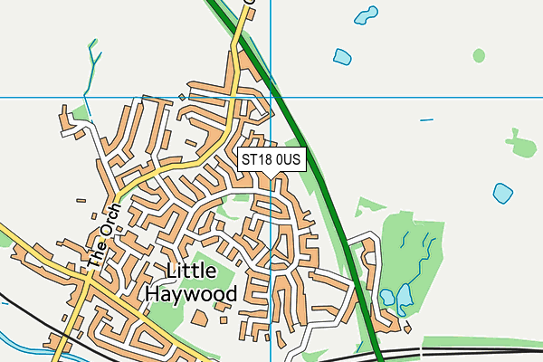 ST18 0US map - OS VectorMap District (Ordnance Survey)