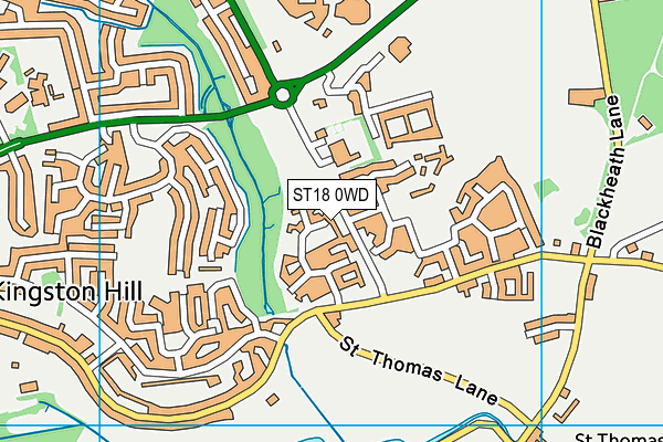 ST18 0WD map - OS VectorMap District (Ordnance Survey)