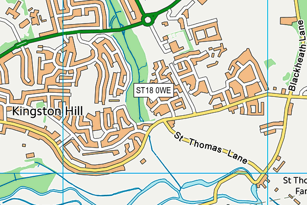 ST18 0WE map - OS VectorMap District (Ordnance Survey)