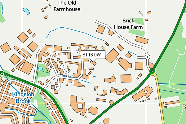 ST18 0WT map - OS VectorMap District (Ordnance Survey)