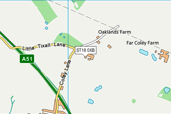 ST18 0XB map - OS VectorMap District (Ordnance Survey)