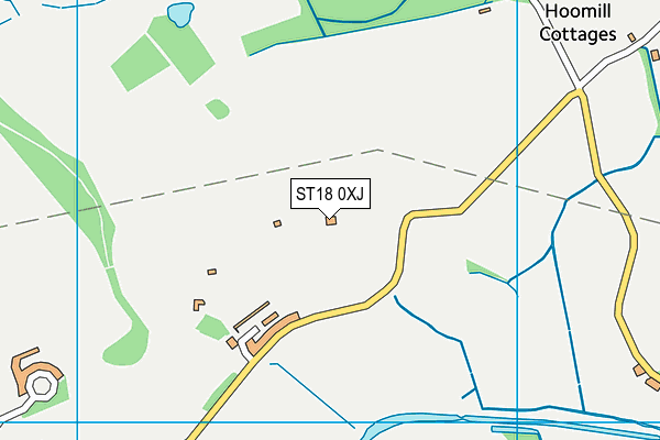 ST18 0XJ map - OS VectorMap District (Ordnance Survey)
