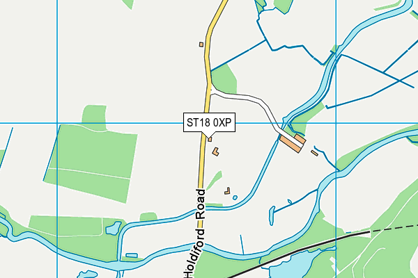 ST18 0XP map - OS VectorMap District (Ordnance Survey)