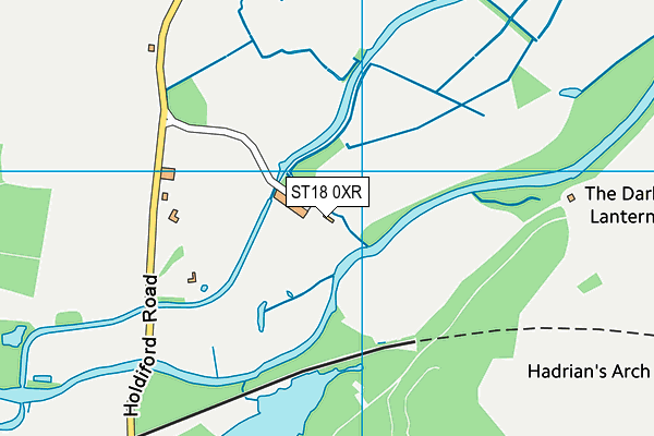 ST18 0XR map - OS VectorMap District (Ordnance Survey)